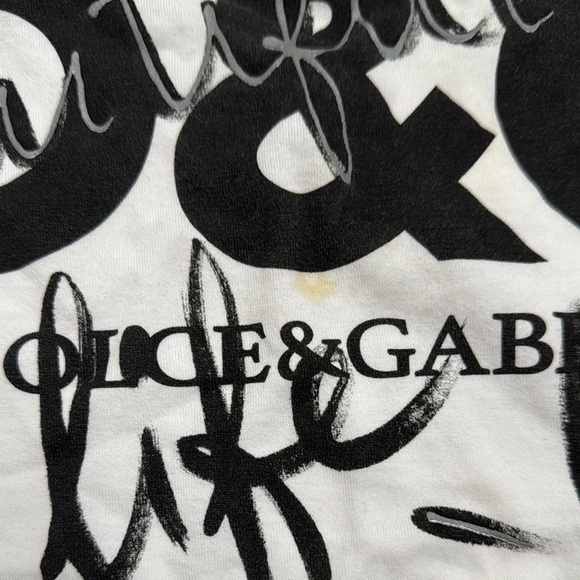 Dolce & Gabbana White Graphic T-Shirt for Men - Picture 3 of 14
